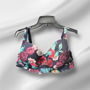 Cacique by Lane Bryant Lightly Lined Balconette Bra Floral Tropical Size 50B NEW